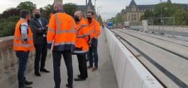 François Bausch visite le chantier du tramway