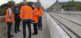 François Bausch visite le chantier du tramway
